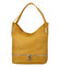 Dámská kožená měkká kabelka přes rameno žlutá - ItalY Nellis