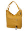 Dámská kožená měkká kabelka přes rameno žlutá - ItalY Nellis