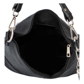 Dámská kožená kabelka přes rameno černá - ItalY Caroline