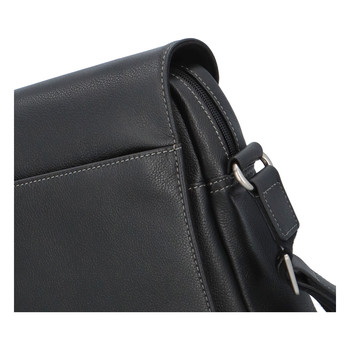 Luxusní pánská kožená taška přes rameno černá - Hexagona Gedher