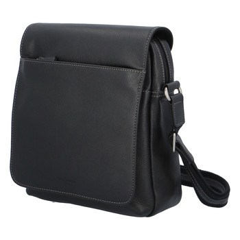 Luxusní pánská kožená taška přes rameno černá - Hexagona Gedher
