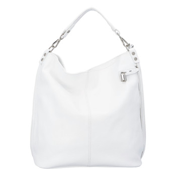 Velká kožená dámská kabelka bílá - ItalY Celinda Mat