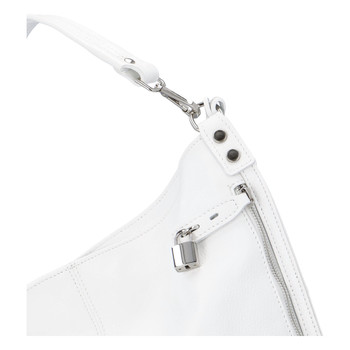 Velká kožená dámská kabelka bílá - ItalY Celinda Mat