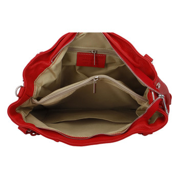 Dámská kožená kabelka přes rameno červená - ItalY Neprolis