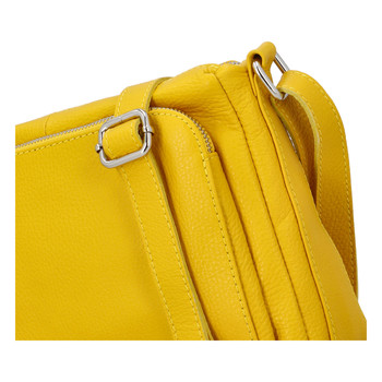 Dámská kožená crossbody kabelka žlutá - ItalY Bandit