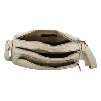Dámská kožená crossbody kabelka světle béžová - ItalY Bandit