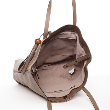 Velká módní trendy kabelka přes rameno tmavá camel - David Jones Chetona