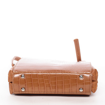 Dámská crossbody kabelka koňaková s hadím vzorem - David Jones Snake