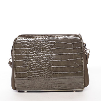 Dámská crossbody kabelka khaki s hadím vzorem - David Jones Snake