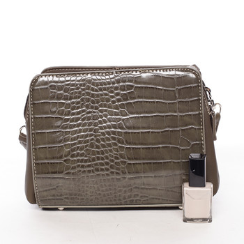 Dámská crossbody kabelka khaki s hadím vzorem - David Jones Snake