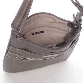 Dámská tmavá taupe crossbody kabelka - David Jones Chilasha