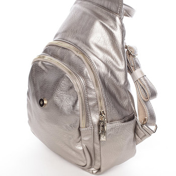 Dámský trendy batůžek stříbrný - Silvia Rosa Maycee