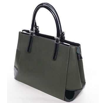 Zelená elegantní a luxusní kabelka matná s leskem - Silvia Rosa Justina