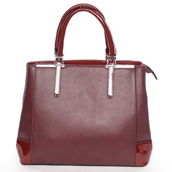 Červená elegantní a luxusní kabelka matná s leskem - Silvia Rosa Justina