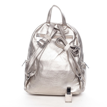 Prostorný dámský batůžek stříbrný - Silvia Rosa Jarine