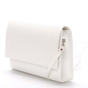 Stylové dámské psaníčko bílé lesklé se vzorem - Delami Boston