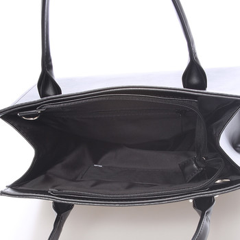 Dámská luxusní lakovaná kabelka černá  - Delami Claudine