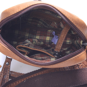 Malá luxusní pánská kožená taška hnědá - Hill Burry Werrek