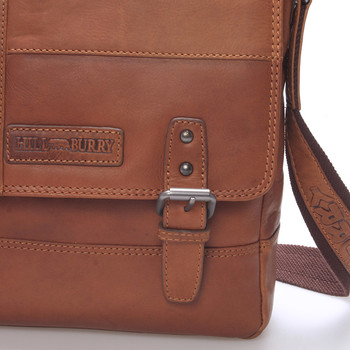 Větší luxusní kožený messenger hnědý - Hill Burry Anton
