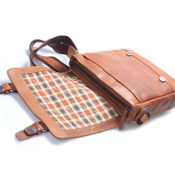 Větší luxusní kožený messenger hnědý - Hill Burry Anton