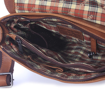 Větší luxusní kožený messenger hnědý - Hill Burry Anton