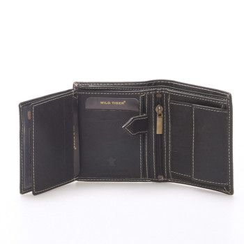 Malá pánská kožená peněženka černá - WILD Barnabas