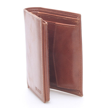 Pánská hladká kožená peněženka hnědá - Bellugio Cadmus