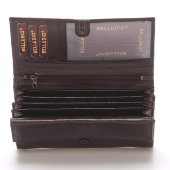 Velká dámská kožená peněženka čokoládově hnědá - Bellugio Caeneus