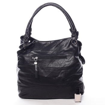 Středně velká dámská luxusní kabelka černá - Maria C Georgetta