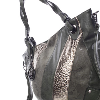 Dámská elegantní kabelka tmavě zelená se vzorem - Maria C Eirene