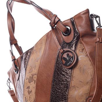 Dámská elegantní kabelka hnědá se vzorem - Maria C Eirene