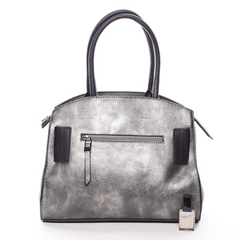 Luxusní stříbrně šedá dámská kabelka do ruky - MARIA C Erasto