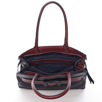 Luxusní černo červená dámská kabelka do ruky - MARIA C Erasto