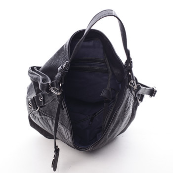Trendy dámská kabelka přes rameno černá se vzorem - MARIA C Eusebia