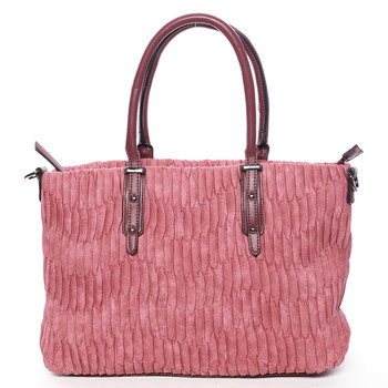 Zvrásněná širší tmavě růžová dámská kabelka - MARIA C Ennea