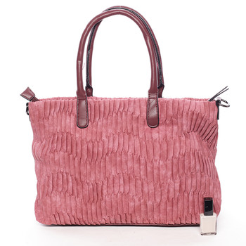 Zvrásněná širší tmavě růžová dámská kabelka - MARIA C Ennea