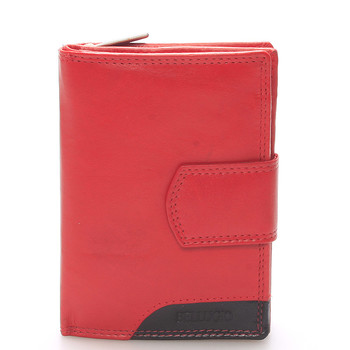 Luxusní větší dámská kožená peněženka červená - Bellugio Calista