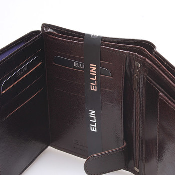 Elegantní pánská kožená peněženka čokoládově hnědá - Ellini Daemon