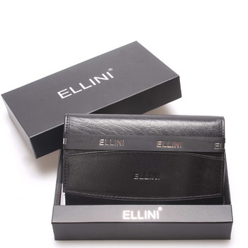 Klasická elegantní kožená černá peněženka - Ellini Daré
