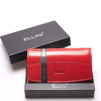Klasická elegantní kožená červená peněženka - Ellini Daré