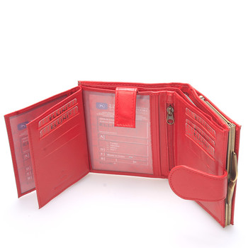 Dámská stylová kožená peněženka červená - Ellini Dahlia