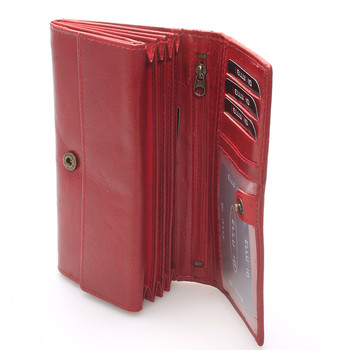 Velká dámská kožená peněženka červená - Bellugio Caeneus