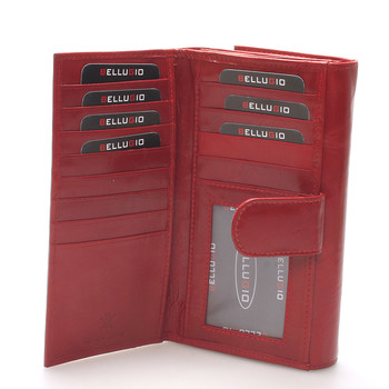 Velká kožená červená dámská peněženka - Bellugio Calantha