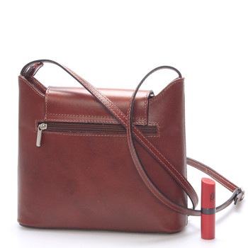 Dámská kožená crossbody kabelka hnědá - ItalY Misty