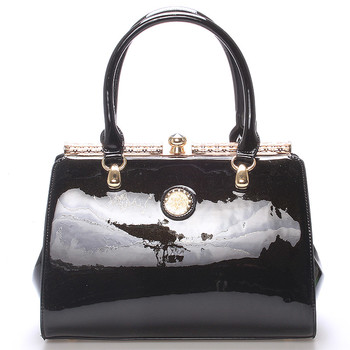 Dámská lakovaná černá kabelka - Jessica