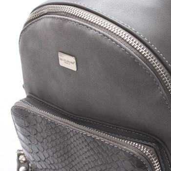Moderní menší batůžek pro ženy tmavě šedý - David Jones Sakar