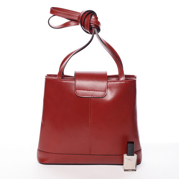 Kožená dámská červená kabelka přes rameno - ItalY Zenna