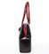 Menší módní dámská černo červená kožená kabelka přes rameno - ItalY Zerro