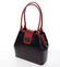 Menší módní dámská černo červená kožená kabelka přes rameno - ItalY Zerro