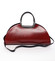 Dámská oválná červeno černá kožená společenská kabelka - ItalY Yevgeny